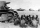 Mongolia: Japanese crew of a Type 89 'Yi-Go' tank conferring at Khalkhin Gol, 1939